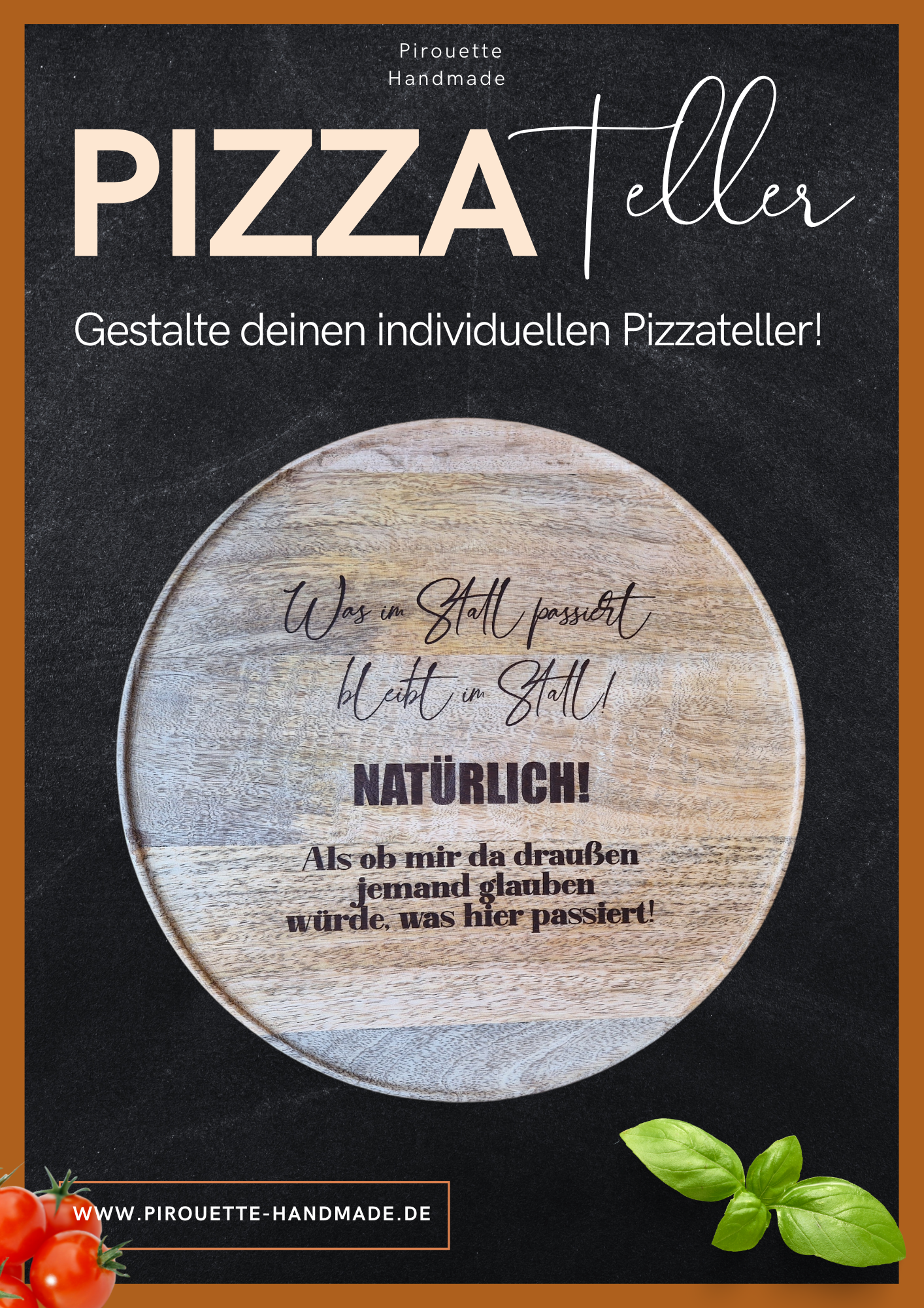 Pizzateller "Personalisierbar" - Pirouette Handmade