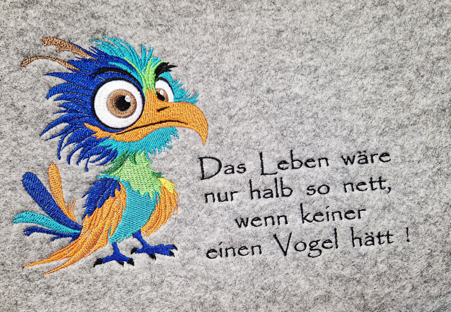 Filzshopper Frecher Vogel Lebensmotto - Pirouette Handmade