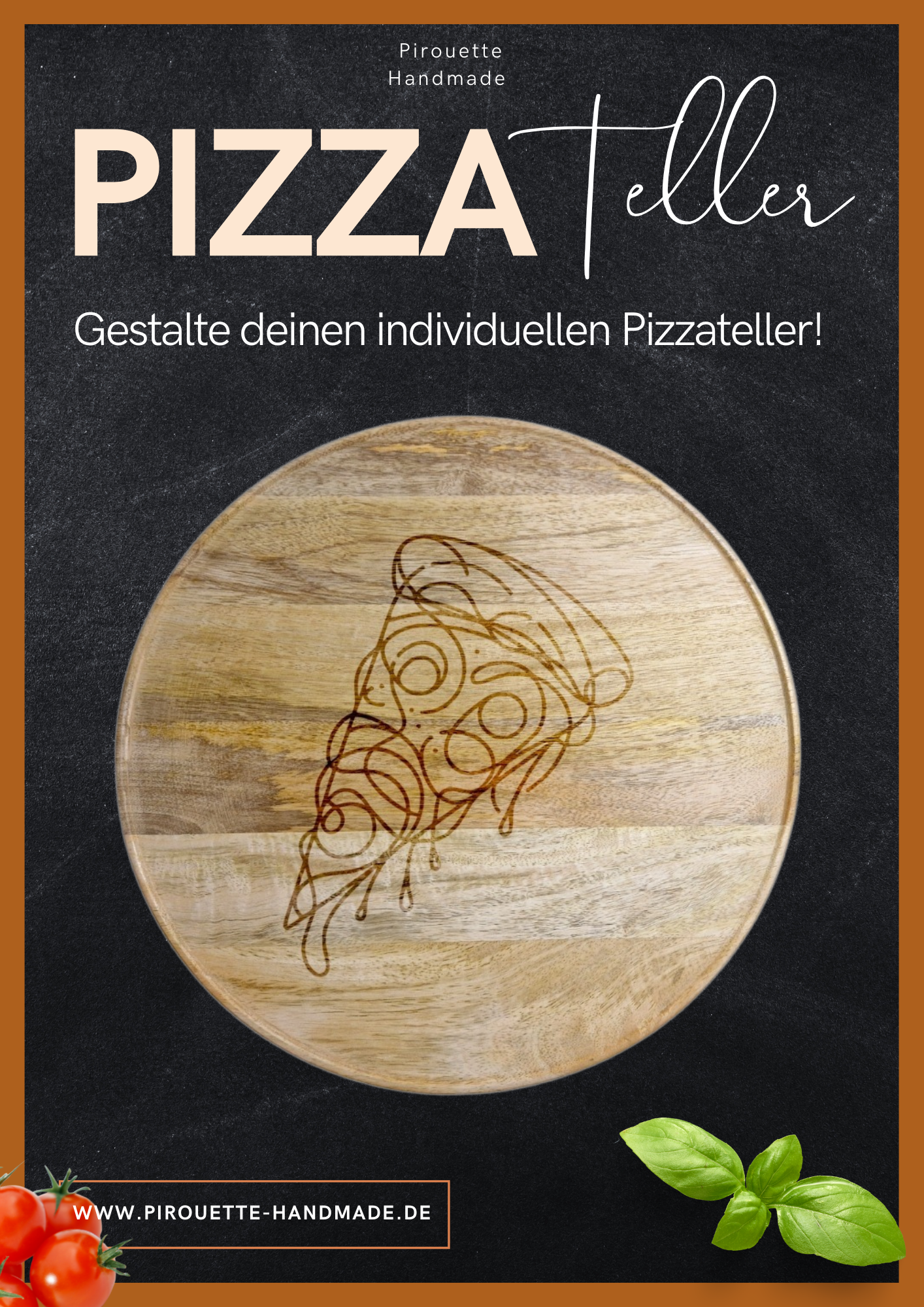 Pizzateller "Personalisierbar" - Pirouette Handmade
