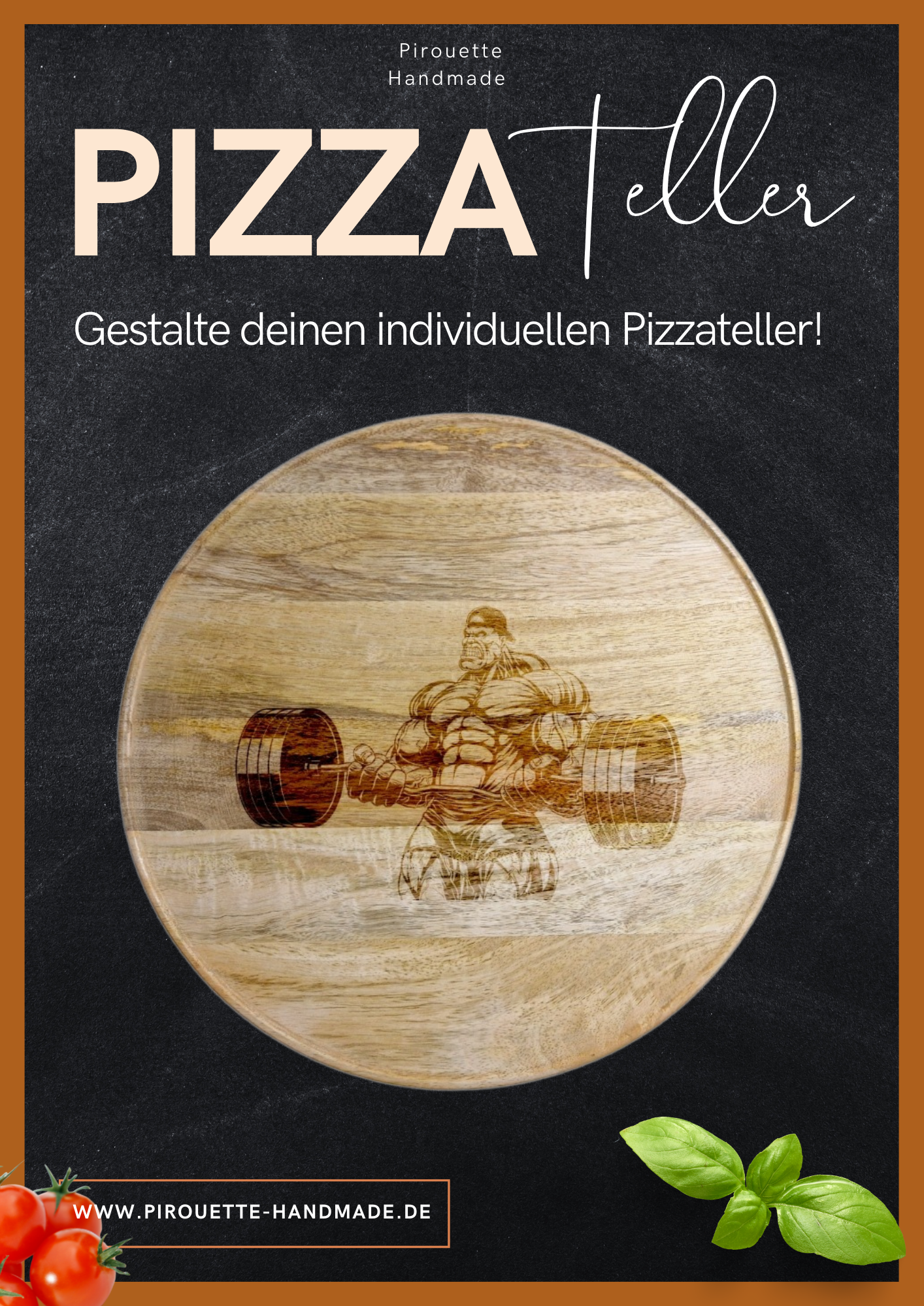 Pizzateller "Personalisierbar" - Pirouette Handmade