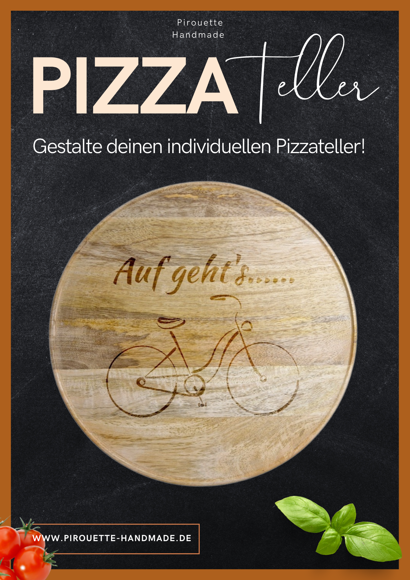 Pizzateller "Personalisierbar" - Pirouette Handmade