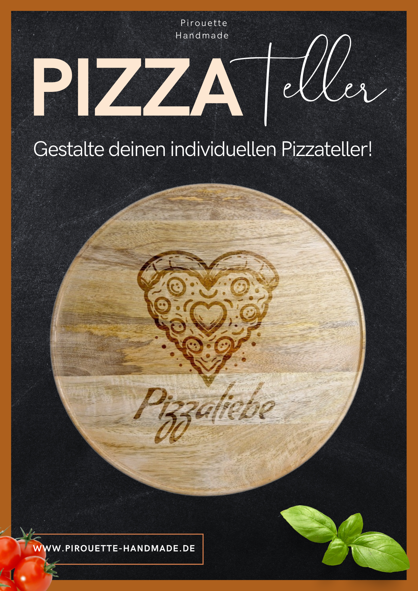 Pizzateller "Personalisierbar" - Pirouette Handmade
