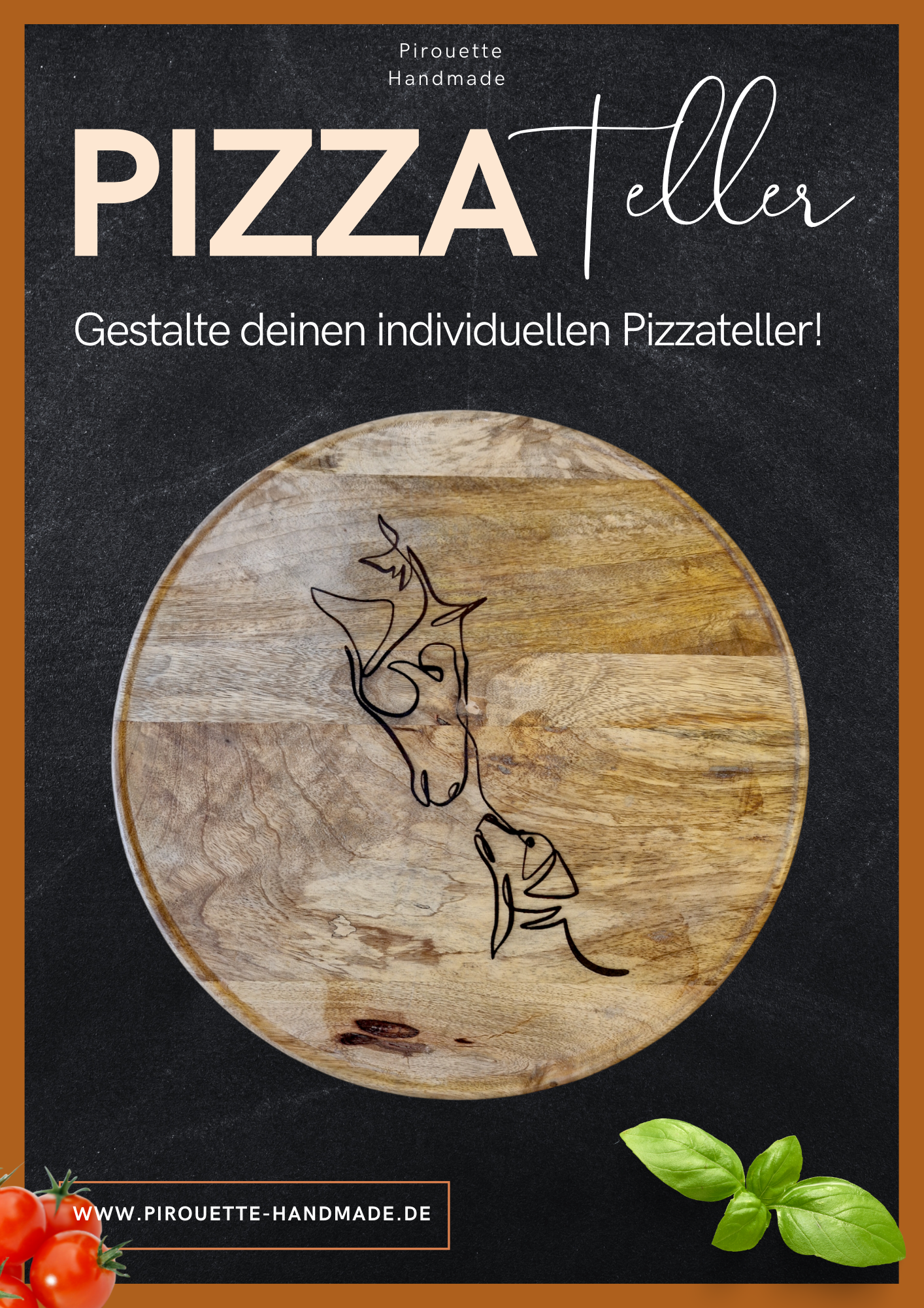 Pizzateller "Personalisierbar" - Pirouette Handmade