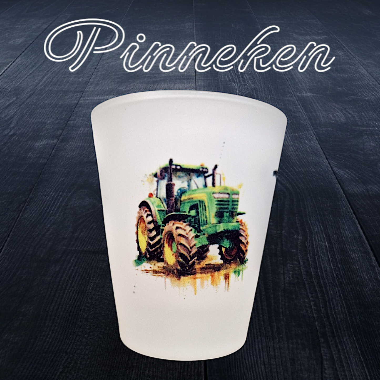 Schnapsglas Pinneken Trecker grün-gelb - Pirouette Handmade