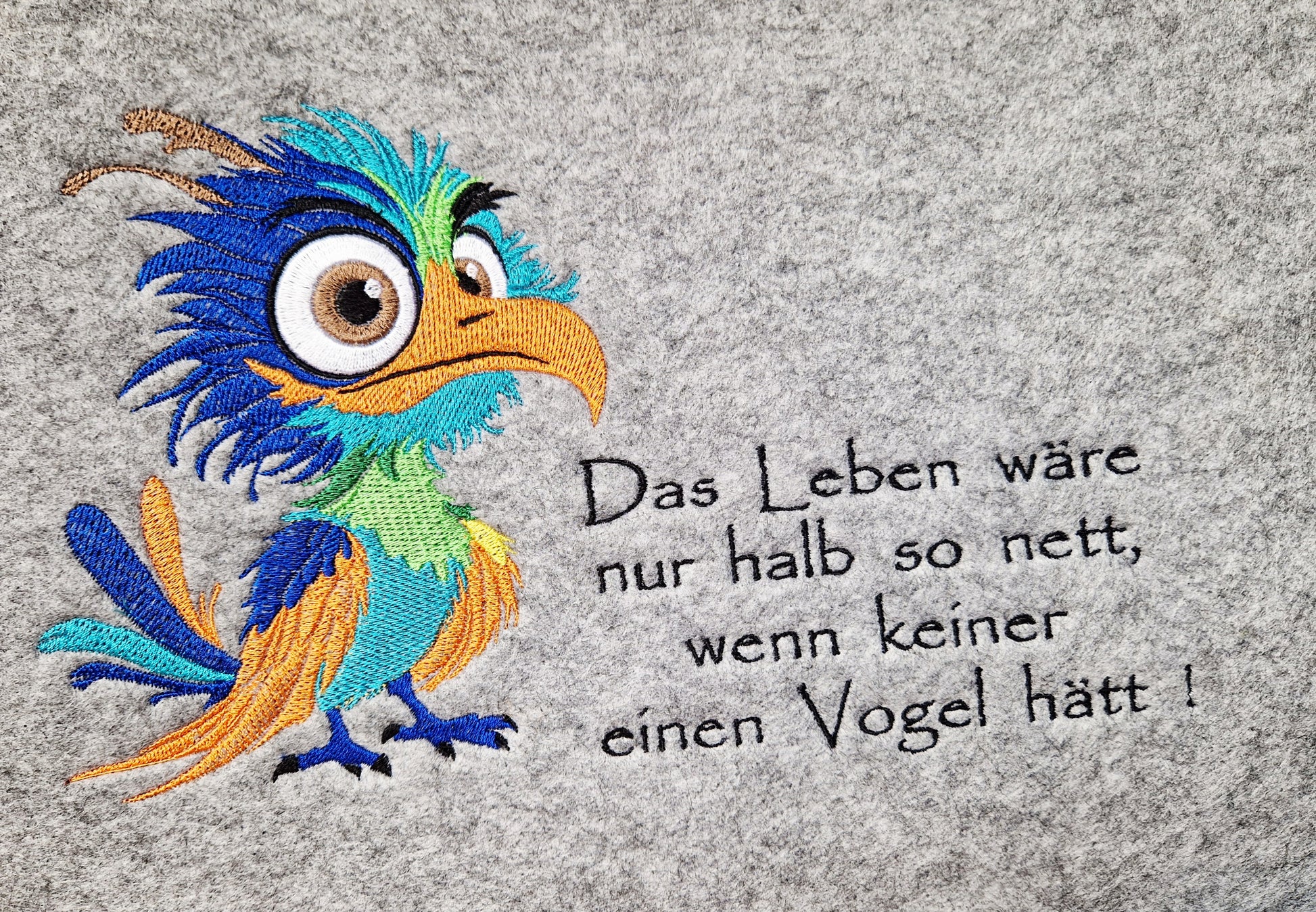 Filzshopper Frecher Vogel Lebensmotto - Pirouette Handmade