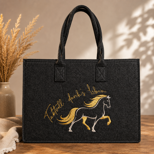 Filzshopper Tragetasche Filztasche Taktvoll Islandpferd - Pirouette Handmade