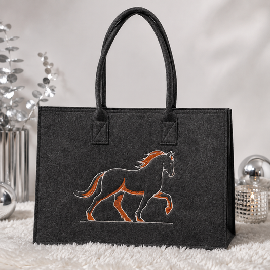 Filzshopper Tragetasche Filztasche Tölter Kreuzstich - Pirouette Handmade