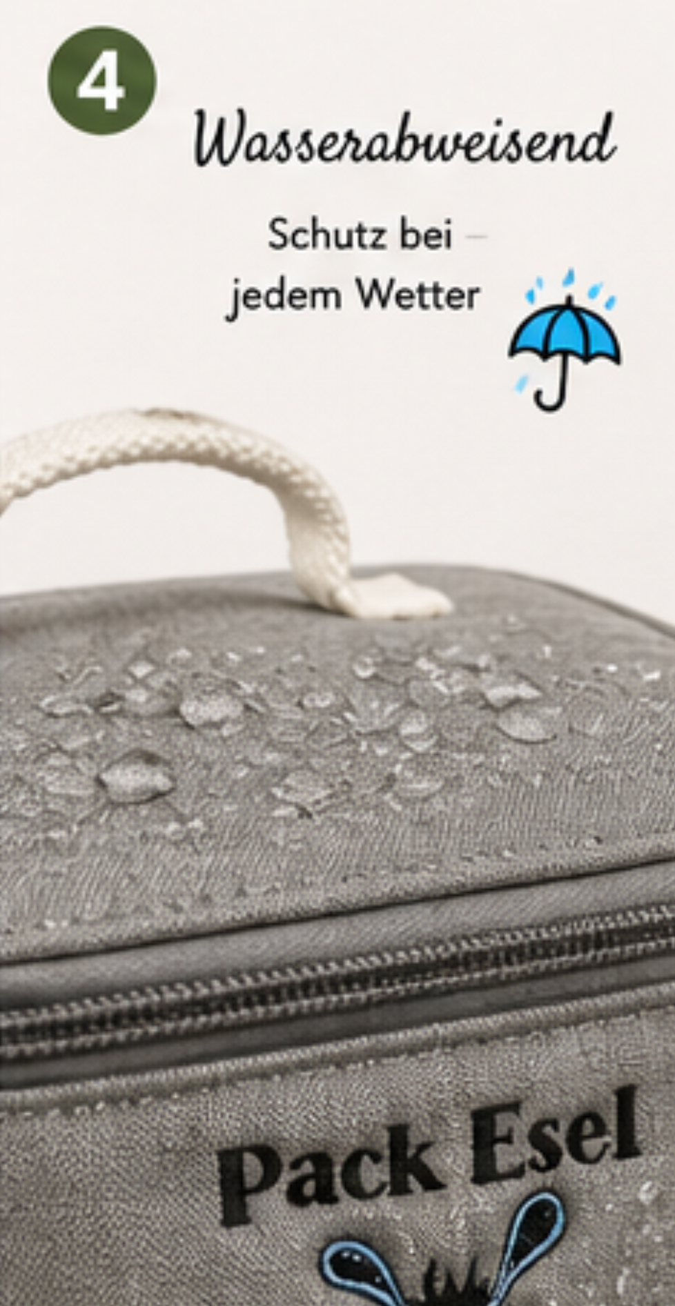 Fahrrad-Lenkertasche mit Kühlfunktion – Stickmotiv „PackEsel“