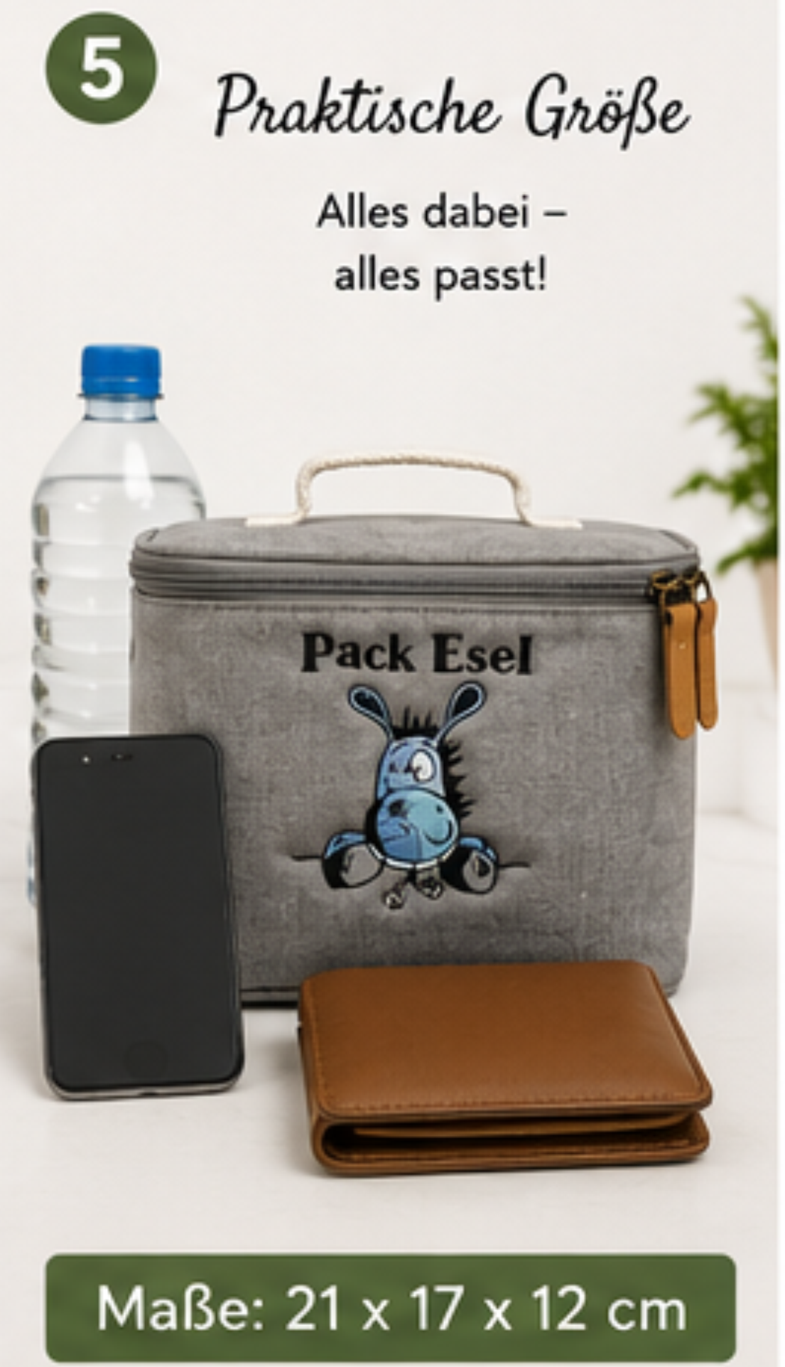 Fahrrad-Lenkertasche mit Kühlfunktion – Stickmotiv „PackEsel“