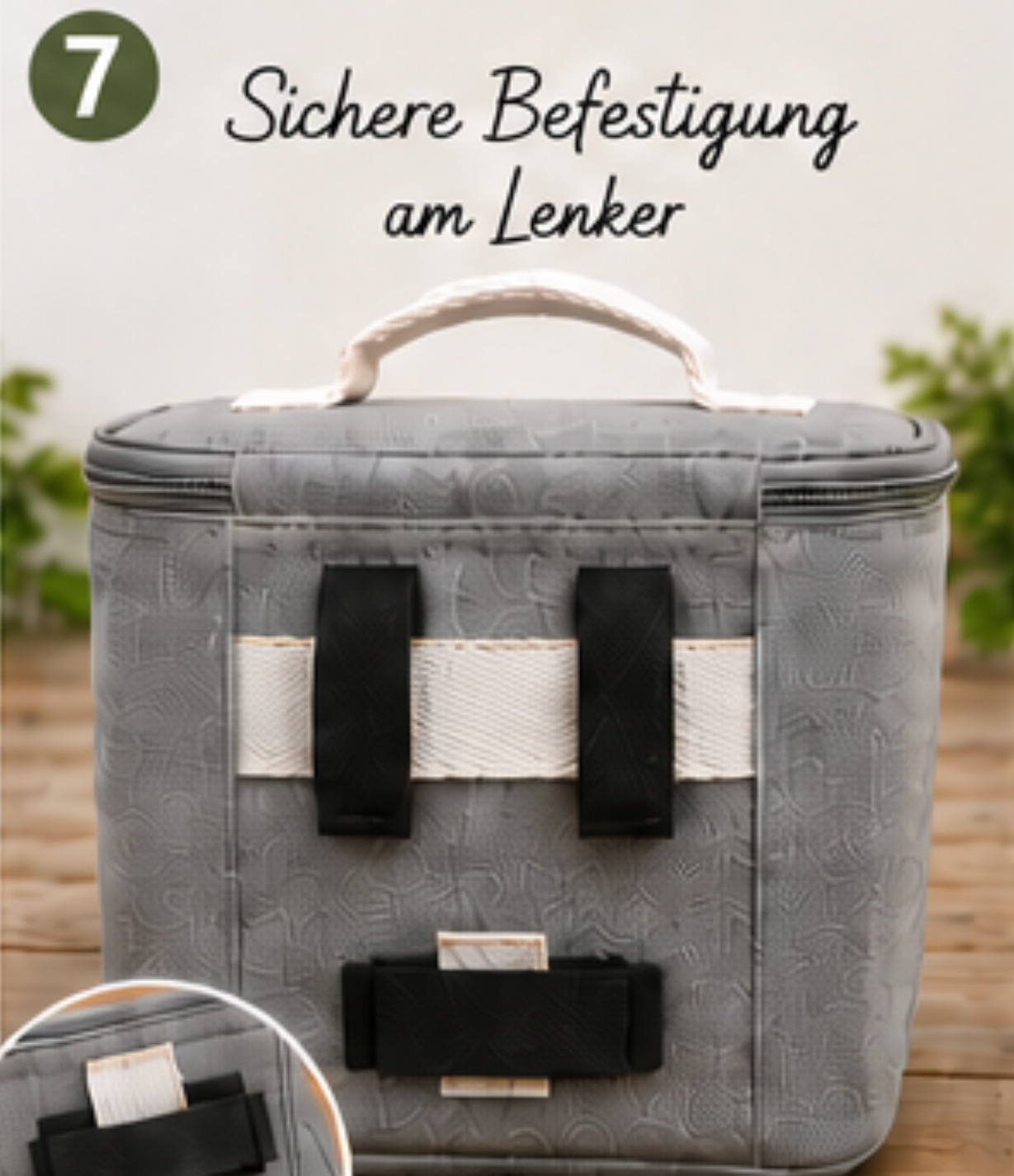 Fahrrad-Lenkertasche mit Kühlfunktion – Stickmotiv „Man erlebt mich selten RADLOS“