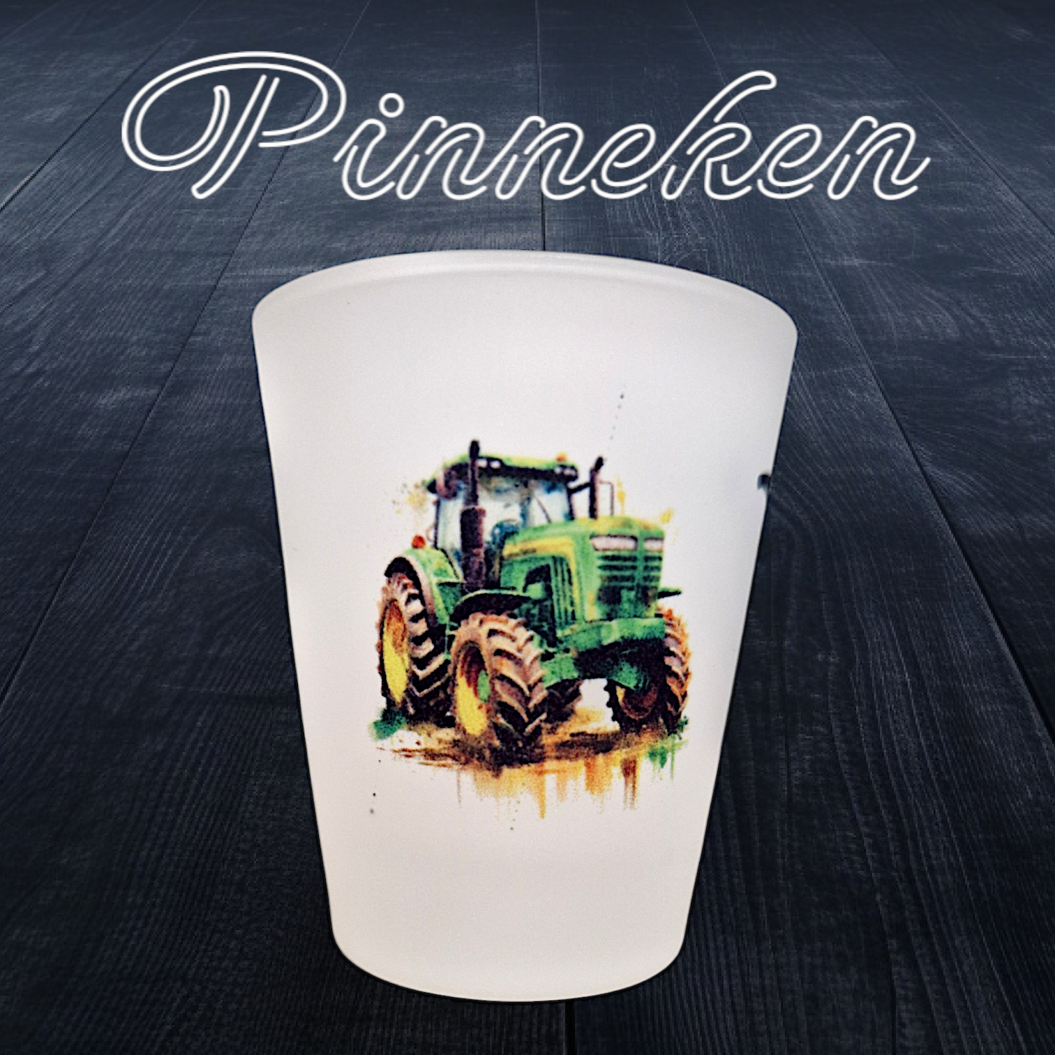 Schnapsglas Pinneken Trecker grün-gelb - Pirouette Handmade