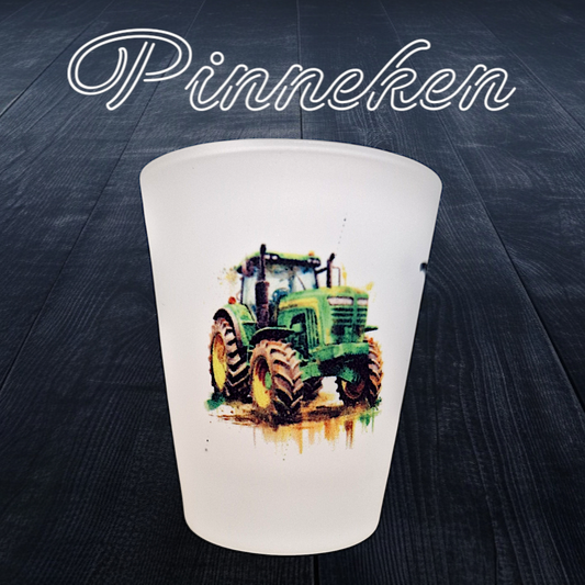 Schnapsglas Pinneken Trecker grün-gelb - Pirouette Handmade