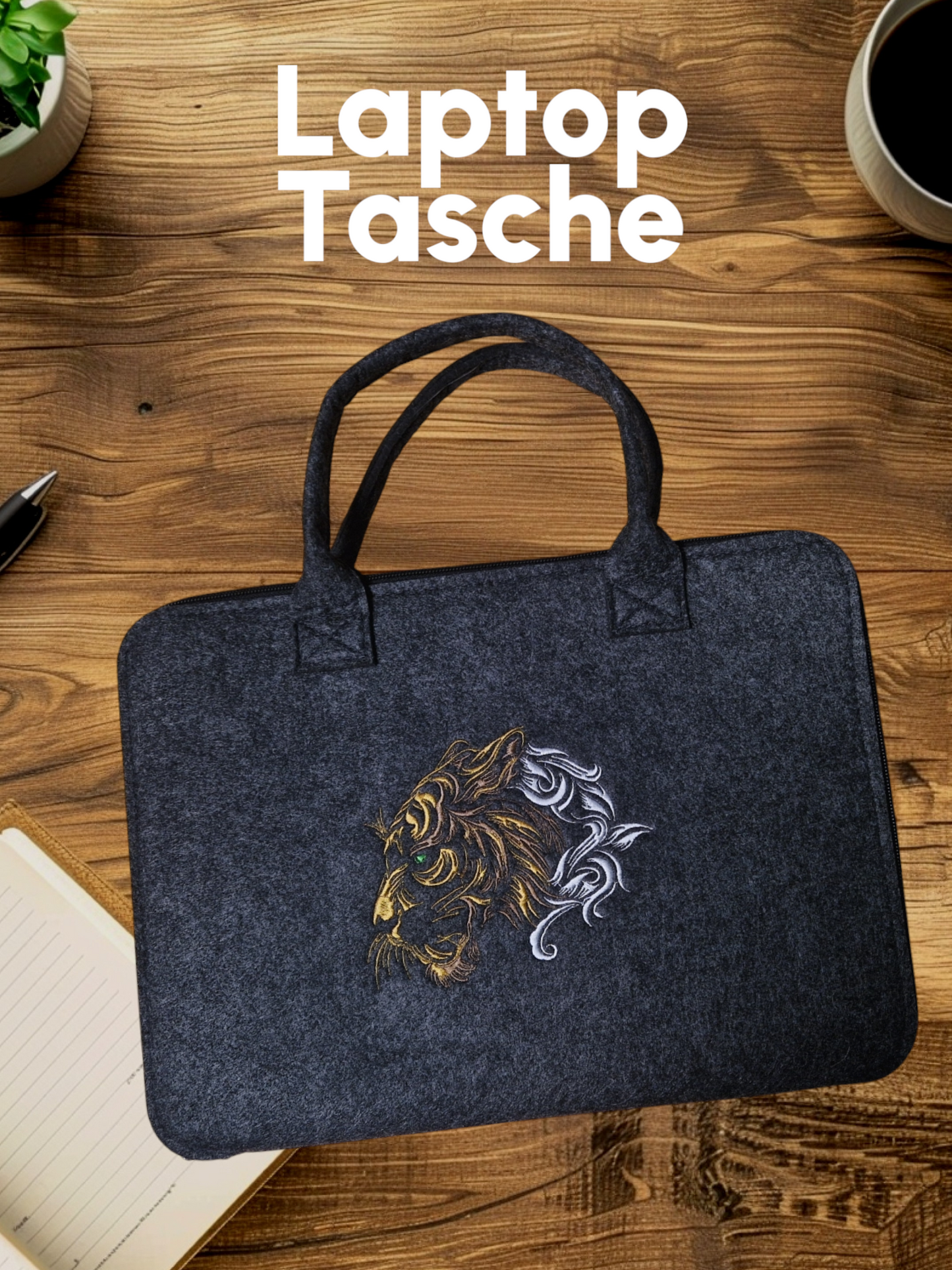 Laptoptasche Tiger - Pirouette Handmade