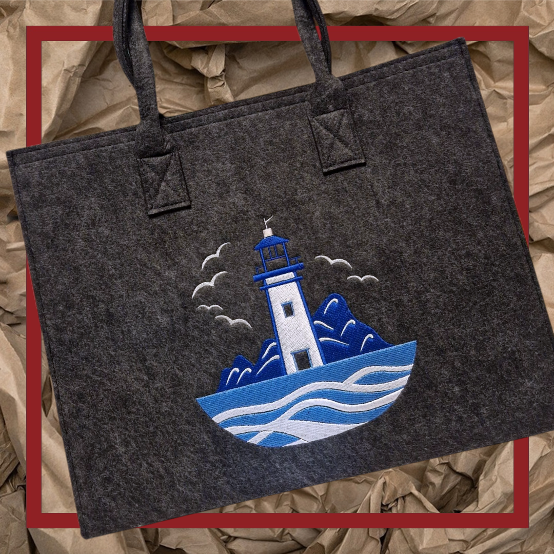 Filzshopper Leuchtturm Meer - Pirouette Handmade