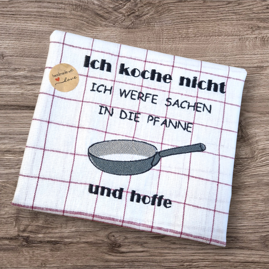 Küchenhandtuch "Kochen ist Hoffen" - Pirouette Handmade