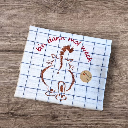 Küchenhandtuch "Bin dann mal wech" - Pirouette Handmade