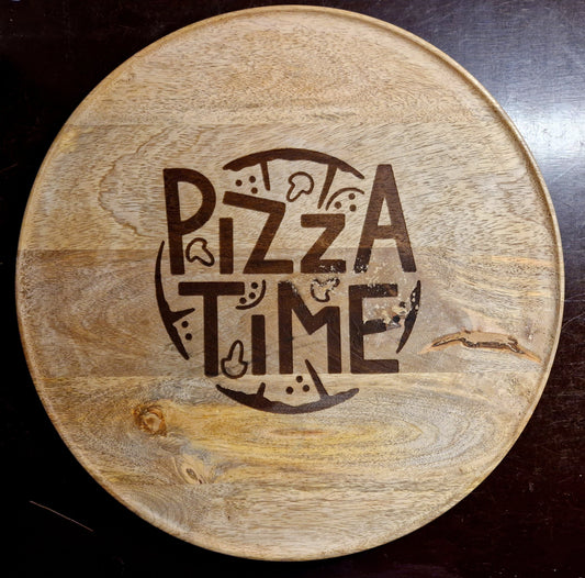 Pizzateller aus Mangoholz "Pizza Time" - Pirouette Handmade