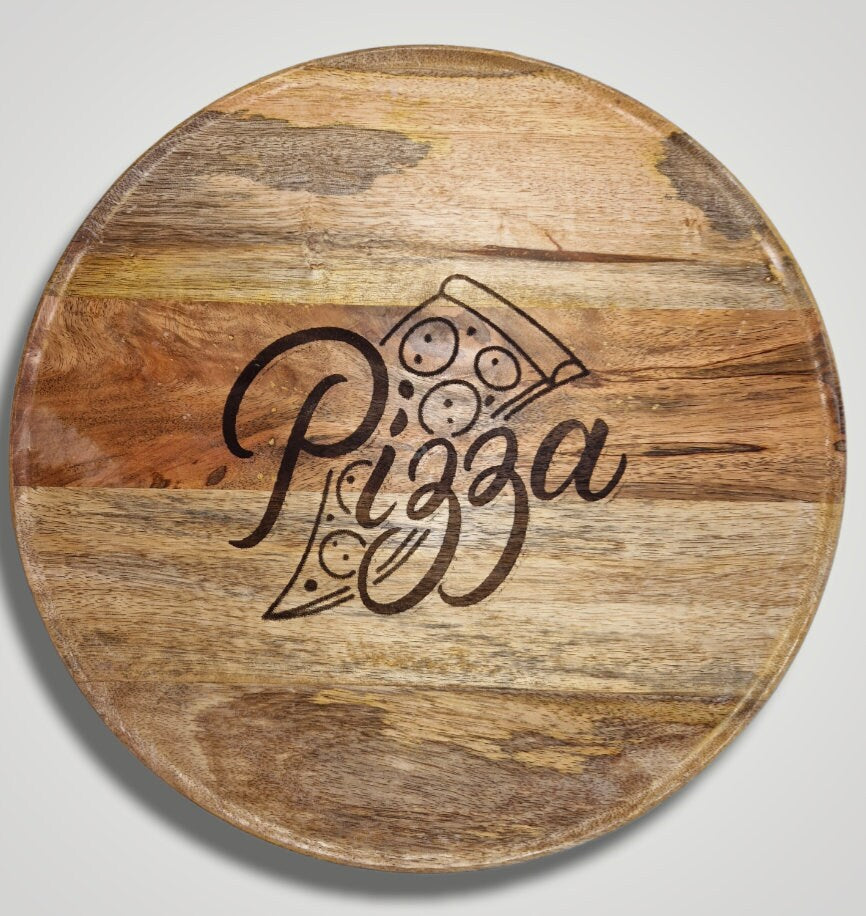 Pizzateller aus Mangoholz "Pizza" - Pirouette Handmade