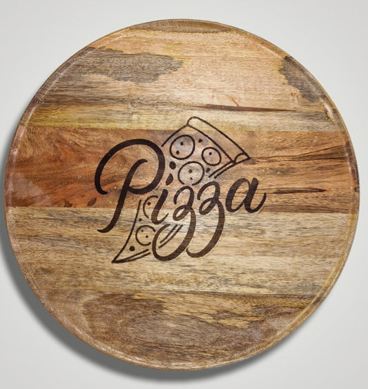 Pizzateller aus Mangoholz "Pizza" - Pirouette Handmade