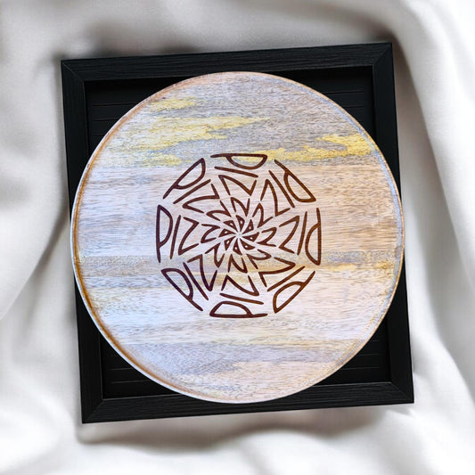 Pizzateller aus Mangoholz "Pizza Kreisel" - Pirouette Handmade